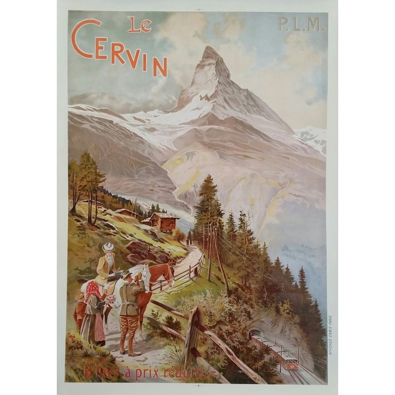 Affiche ancienne originale Le Cervin PLM 1900  - Louis Trinquier-Trianon