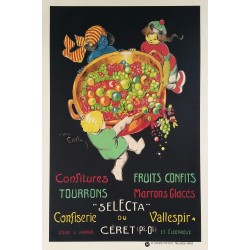 Affiche ancienne originale Selecta Confiserie du Vallespir à Céret - Jean Carlu