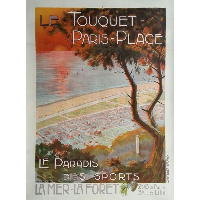 Original vintage poster Le Touquet Paris Plage - Le paradis des sports