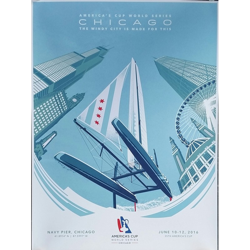 Original vintage poster America's cup world series Chicago 2016