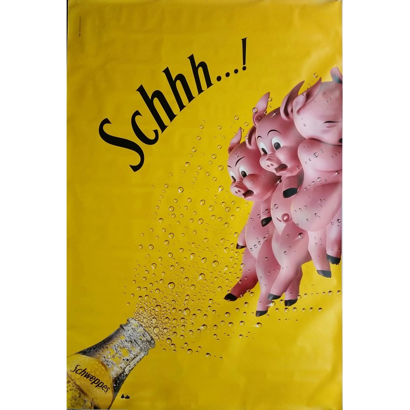 Original poster Schweppes Schhh Three little pigs 67 x 45 inches