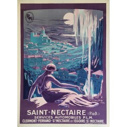 Affiche ancienne originale Saint-Nectaire IRAN D'AIGLE PLM