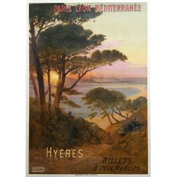 Affiche ancienne originale PLM Hyères HUGO D'ALESI